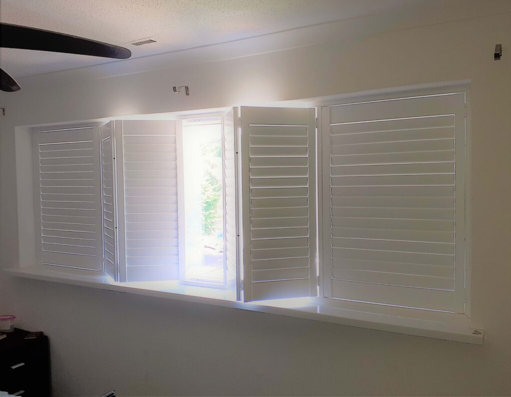 6 panel shutters half closed